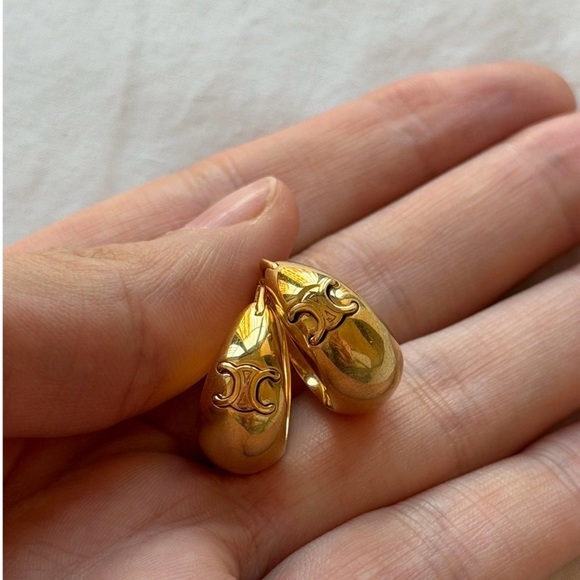 Celine Jewelry - Celine Triomphe Hoop Earrings